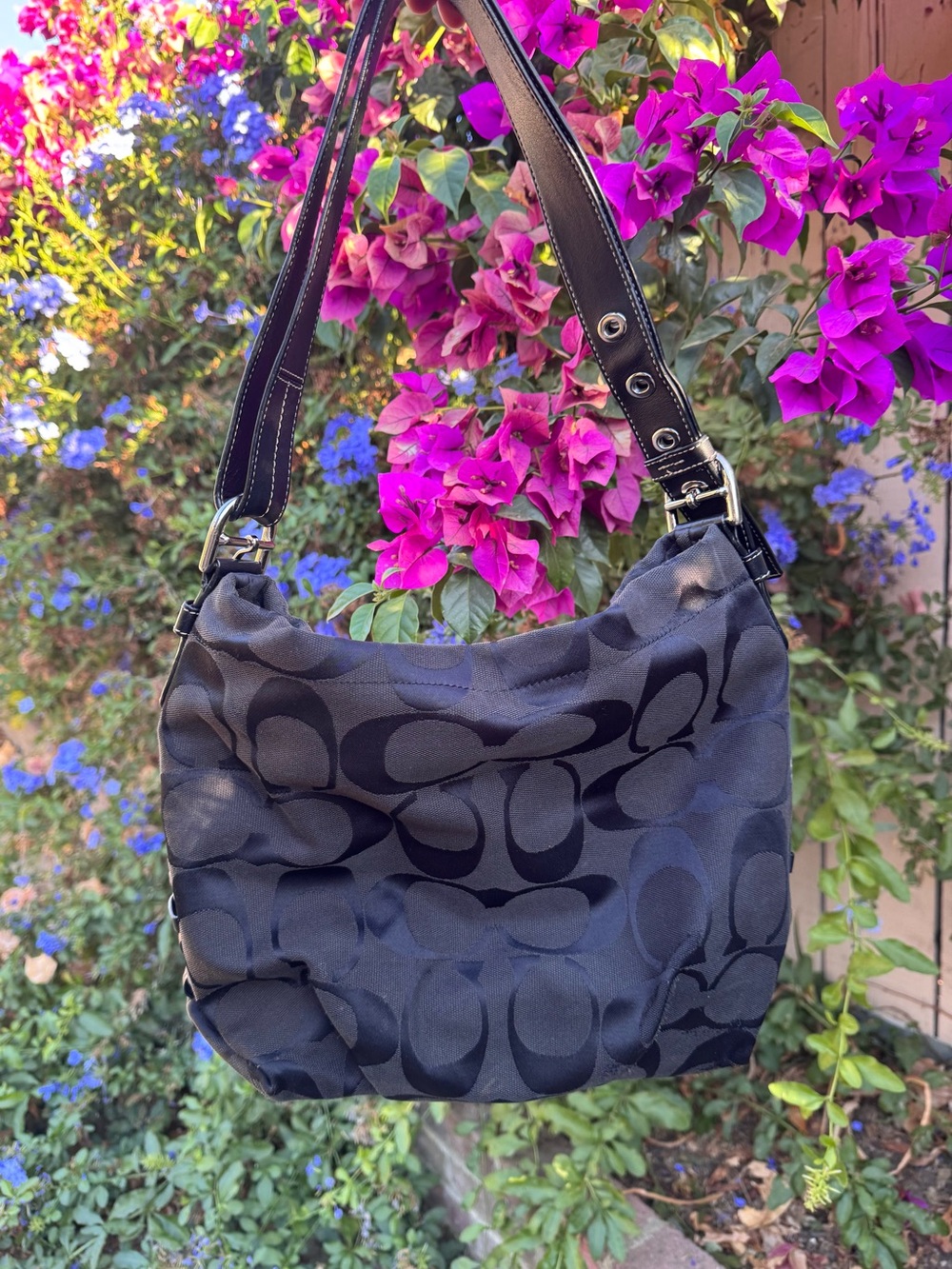 Coach Signature Duffle Black Shoulder Bag